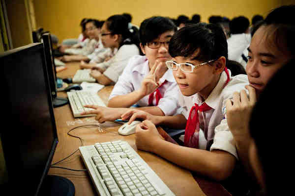 One third of Internet users are children – they need to be empowered to use the Internet safely and smartly. Photo: UN Viet Nam / Aidan Dockery