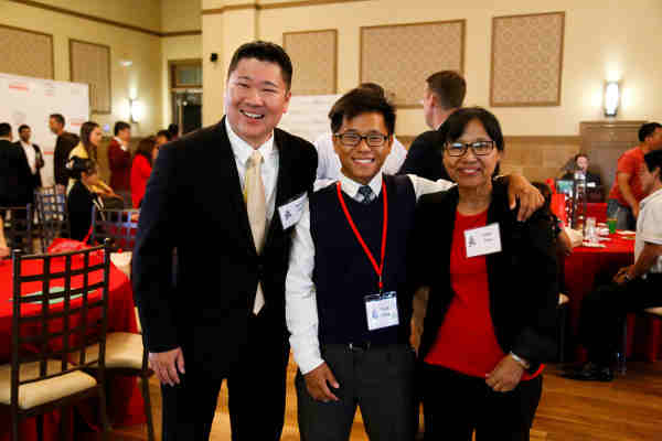 Scholarship recipient David Thang (center) plans to attend the University of Texas at Arlington to pursue his dream of becoming a doctor.
