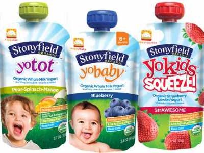 Stonyfield and Happy Family Yogurt Pouches for Babies