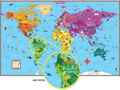 Wall Art: New Illustrated World Map for Kids