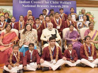 Narendra Modi Presents Bravery Awards to Children