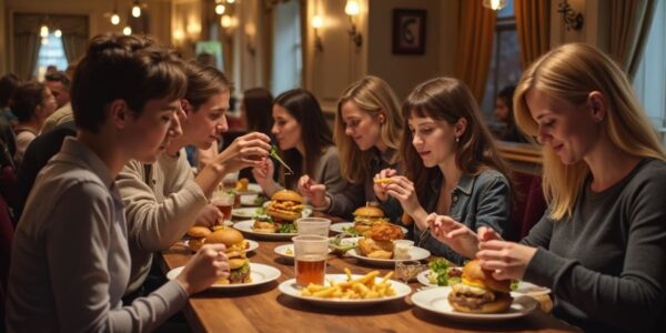 AI-generated Representational Image of People Eating Junk Food in a Restaurant | RMN News Service